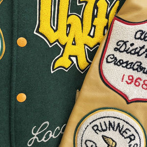 Maquette gratuite sans quantité minimale de commande Design personnalisé Varsity Jacket Broderie Chenille Patches Collage Bomber Jacket Fabricant en gros - Product Image 4