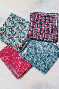 Serviettes en coton cousues Kantha fabriquées à la main bohème Table dîner serviettes réutilisables pour Cocktail déjeuner dîner mariage serviette - Product Image 4