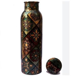 Bouteille en cuivre imprimée émaillée pour le stockage de jus de fruits, ustensiles de cuisine, bouteille d'eau en cuivre pour boire des jus, bienfaits pour la santé - Product Image 2