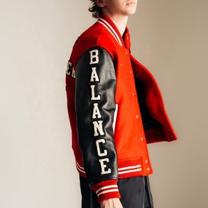 Chaqueta Universitaria de Béisbol Personalizada para Hombre, Chaqueta Bomber Varsity de Lana Larga, Chaqueta Universitaria de Nailon y Algodón con Letras - Product Image 5