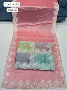 Elégant GeorgetteSaree doux avec des ornements exquis de Lakhnavi et brodés vêtements indiens et pakistanais - Product Image 3