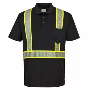 Uniformes de construcción de carreteras para hombres, camisas de seguridad reflectantes de manga corta y larga, tela de punto de algodón 100% disponible - Product Image 1