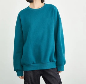 Sudadera unisex de peso pesado de gran tamaño con corte largo y logotipo personalizado, sudadera informal con capucha de chándal en blanco para mujer - Product Image 1