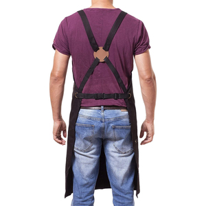 Delantal de trabajo de barbacoa de chef de lona de algodón resistente personalizado, herramienta de cocina impermeable con diseño de bolsillo, estilo informal - Product Image 5