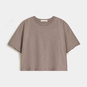 เสื้อยืดครอปสตรีเสื้อตัวสั้นทรงครอปไซส์ใหญ่พิเศษ - Product Image 1