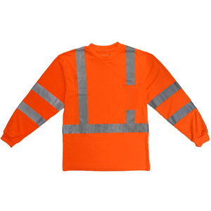 Stock de T-shirt de travail haute visibilité T-shirt polo de sécurité à manches longues réfléchissant quantité minimale de commande bas Chemise de sécurité à logo personnalisé - Product Image 6