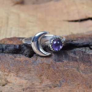 Bague en argent sterling 925 avec améthyste lune, bijoux en pierres précieuses faits à la main pour femmes, cadeau élégant - Product Image 2