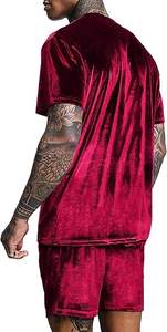 Camisetas tejidas transpirables de verano para hombre con estampado de terciopelo con capucha Conjunto corto Chándal de invierno Servicio OEM - Product Image 2