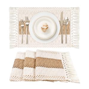 Mantel Individual de macramé redondo decorativo, manteles individuales de paja trenzada, suministros de vajilla y utensilios de cocina personalizados, almohadillas - Product Image 1