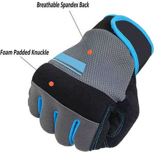 Mechanic Gloves for Hand Protection During Heavy Work Mechanic Gloves with Breathable Back and Soft <b>Padding</b> Mechanic Gloves - Product Image 4