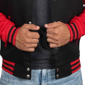 Lightweight Winter Baseball Jacket for Men Custom Made with Stand Collar <b>Wool</b>/<b>Cotton</b> Breathable & Windproof New Style - Product Image 5