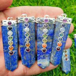 Pendentif crayon plat Lapis Lazuli en cristal naturel de qualité supérieure, tendance, vente en gros, 2023 - Product Image 4