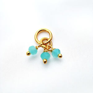 Bricolage à facettes Amazonite pierres précieuses grappe perles breloques avec plaqué or 15x6mm anneau de saut en gros breloques minuscules - Product Image 1