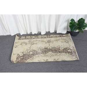 Alfombra clásica de lana turca Vintage de 2x3, 5 pies, hecha a mano, estilo Tabriz, diseño de retazos, látex para pasillo, uso de cabecera - Product Image 1