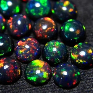 Ópalo Negro Etíope Natural, Cabujón Redondo de 5x5 mm, Piedra Preciosa Suelta de Primera Calidad, Tratamiento de Encerado/Enlechado, Juego de Colores, Lote al por Mayor - Product Image 1
