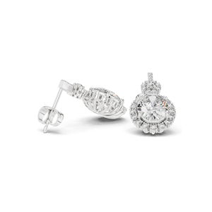 ต่างหูเพชรแล็บ 3.99 กะรัต สำหรับผู้หญิง ความใส VVS-VS EF  ทอง 18KT, 14KT, 10KT และเงิน 925  ทองชมพู, ทองเหลือง, ทองขาว - Product Image 6