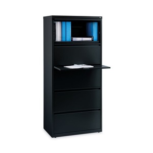 Alera 26144 Black Lateral <b>File</b> Cabinet with 5 Legal/Letter/<b>A4</b>-Size <b>File</b> Drawers 30 In. X 18.62 In. X 67.62 In. - Product Image 5