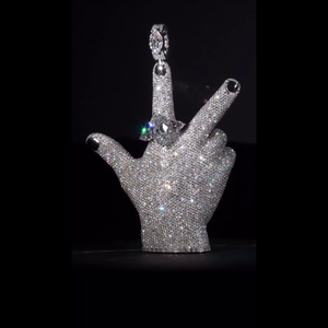 Personnalisé 360 Glacé Argent 925 Moissanite Main Pendentif 100 + ct VVS 4ct Marquise Bail 10ct Marquise Anneau Pendentifs Charmes Genre - Product Image 1