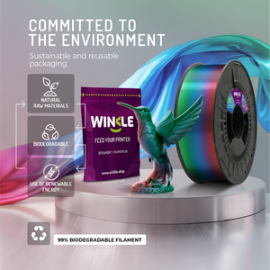 Filamento PLA Tricolor WINKLE Silk de 1.75mm y 1kg para Impresora 3D, Material Biodegradable de Alta Precisión, Fácil de Imprimir, FDM, Venta al Por Mayor - Product Image 6