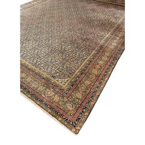 Alfombra de Lana Azul Aalam Anudada a Mano con Patrón Floral y Abstracto para Entrada del Hogar, Rectangular de 9x12 para Adolescentes - Paem-1526 - Product Image 2