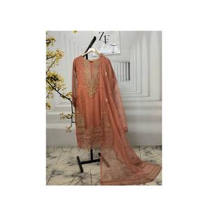 Costumes ethniques Salwar Kameez pour femmes pakistanaises et indiennes précises, nouveautés en matériaux de pelouse de qualité supérieure, personnalisables pour adultes - Product Image 1
