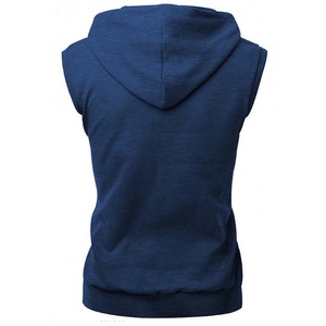 Venta al por mayor de hombres de algodón gimnasio chaleco logotipo personalizado sin mangas entrenamiento ropa deportiva otoño correr sudaderas con capucha con diseño muscular - Product Image 5