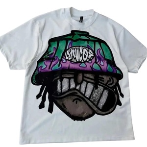 T-shirts imprimés en relief de haute qualité, faible MOQ, 100% coton, sur mesure, streetwear homme, t-shirts homme imprimés en relief - Product Image 5