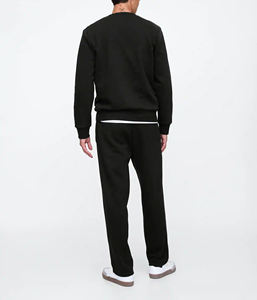 Hot Selling 100% Cotton 400 GSM Heavyweight Custom Screen Printed Logo Pullover O- Neck Sweatshirt & Jogger Set For Men - Product Image 2