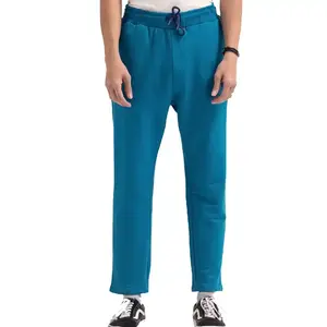 高品质2023男士天蓝色羊毛修身休闲裤出售男士拉绳裤
