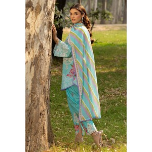 Ensemble 3 pièces imprimé pour la journée, avec manches brodées, pantalon décontracté respirant à taille élastique - OEM/ODM - Product Image 3