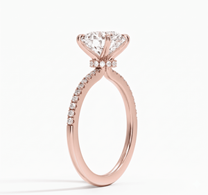 Anillo de Compromiso con Diamante de Corte Brillante Redondo, Clásico para Mujer, Diamantes Cultivados en Laboratorio - Product Image 4