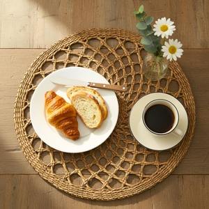 Bohemian Natural Seagrass Table Mat Handwoven Woven Dining Charger Plate Rustic Decor Wholesale <b>Christmas</b> New year Table Decor - Product Image 3