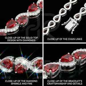 Bracelet Tennis Moissanite et Collier Tennis Diamant VVS en Argent 925, testé au testeur de diamants, personnalisé, entièrement serti de pierres, pour femme, bijoux fins - Product Image 2