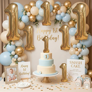 GLOBE Número Dorado para 1M N1 Letras Estrellas Día de la Madre Graduación Año Nuevo Chino Eventos Fiesta de Regreso a Clases Fiesta - Product Image 5