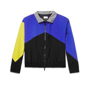Chaqueta cortavientos deportiva de poliéster 100% para hombre, moda informal, holgada, Patchwork, bloque de Color, chaquetas con cremallera a prueba de viento de nailon - Product Image 1