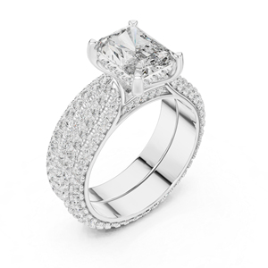 Anillo de Oro Rosa de 14K con Diamante Cultivado en Laboratorio de Corte Radiante, Estilo Vintage para Mujer |   Nuevo Diamante Cultivado Certificado por IGI de 5.20 Ct - Product Image 6