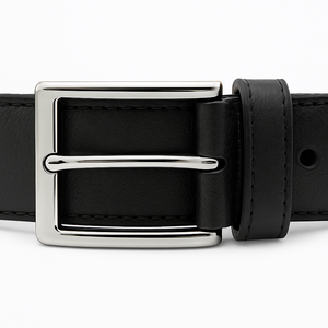 Ceinture en cuir noir de qualité supérieure pour hommes à boucle ardillon | Vêtements de cérémonie et décontractés | OEM disponible - Product Image 5