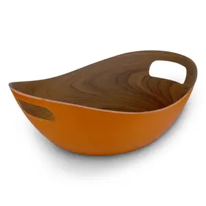 Cuenco de madera para servir fruta, vajilla redonda para servidor de ensaladas, cuencos de servicio, diseño único, último y elegante para cocina del hogar - Product Image 4