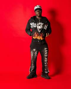 Ropa de calle Unisex 500gsm lavado ácido DTG impreso peso pesado cremallera Sudadera con capucha algodón personalizado peso pesado lavado chándal - Product Image 1