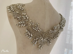 Patchs brodés de perles en strass faits à la main pour vêtements pour dames couture vêtements et accessoires tissu personnalisé - Product Image 4