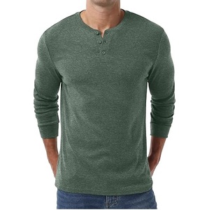 Camiseta de Manga Larga a Cuadros de Algodón 100% de Alta Calidad para Hombre, Corte Ajustado, Sin Cuello, para Fitness, Primavera - Product Image 1