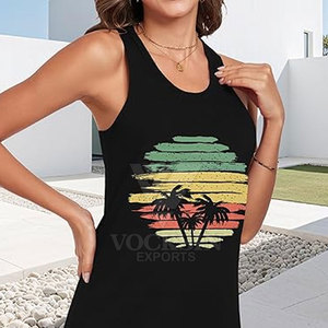 Camiseta sin Mangas con Estampado para Mujer, Tela Suave, para Gimnasio y Fitness - Product Image 4