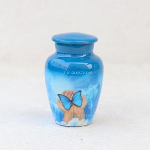 Urne de crémation en aluminium papillon de haute qualité pour cendres Urnes de cendres adultes fabriquées à la main par le fabricant Option d'impression personnalisée disponible - Product Image 6