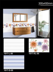 Design moderne 300x450mm Carreaux muraux en céramique Finition brillante Texture solide Salle de bain Cuisine Café 9 mm Qualité d'exportation - Product Image 2