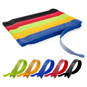 Reusable Fastening Wraps Tape Cable Ties Double Side Adjustable Back To Back Self Sticking Hook And Loop Strap