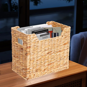 Revistero tejido, cesta de revista de jacinto de agua esencial para Libros, Archivos, revistas, periódicos de Vietnam - Product Image 2