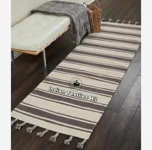Decorative Swedish Modern Striped Cotton Jacquard <b>Rugs</b> Economical Indoor & <b>Outdoor</b> Area <b>Rug</b> Sets Great Value Woven Technics ITHL - Product Image 5