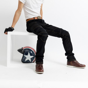 Pantalones Vaqueros de Motociclista Negros para Hombre D-Ride, Paneles Elásticos, Protección de Rodilla con Certificación CE, Forro de Aramida, Transpirables, de Secado Rápido - Product Image 3