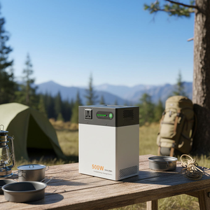 Générateur solaire extérieur 1004,8 Wh avec voyants lumineux, station <span class=keywords><strong>d</strong></span>'alimentation portable 500 W avec prises AC 110 V/220 V pour les voyages et les urgences à domicile - Product Image 3