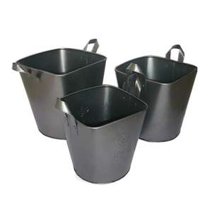 Ensemble de seaux en métal galvanisé avec poignées, pots de rangement utilitaires pour jardin, patio et événements - Product Image 1